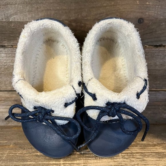 Childrens Crocs Blitzen Convertible Navy Blue Waterproof Snow Boots Size 8 C GUC - Picture 3 of 6